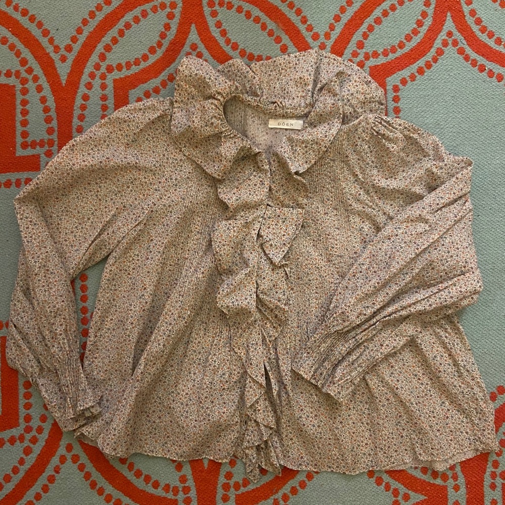 Doen Hardy Top, EUC California Wildflower Mustard